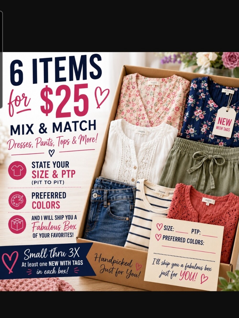 $25 Mystery Boxes, Small Thru 3X